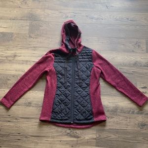 Active Hooded Zip Up Maroon Jacket